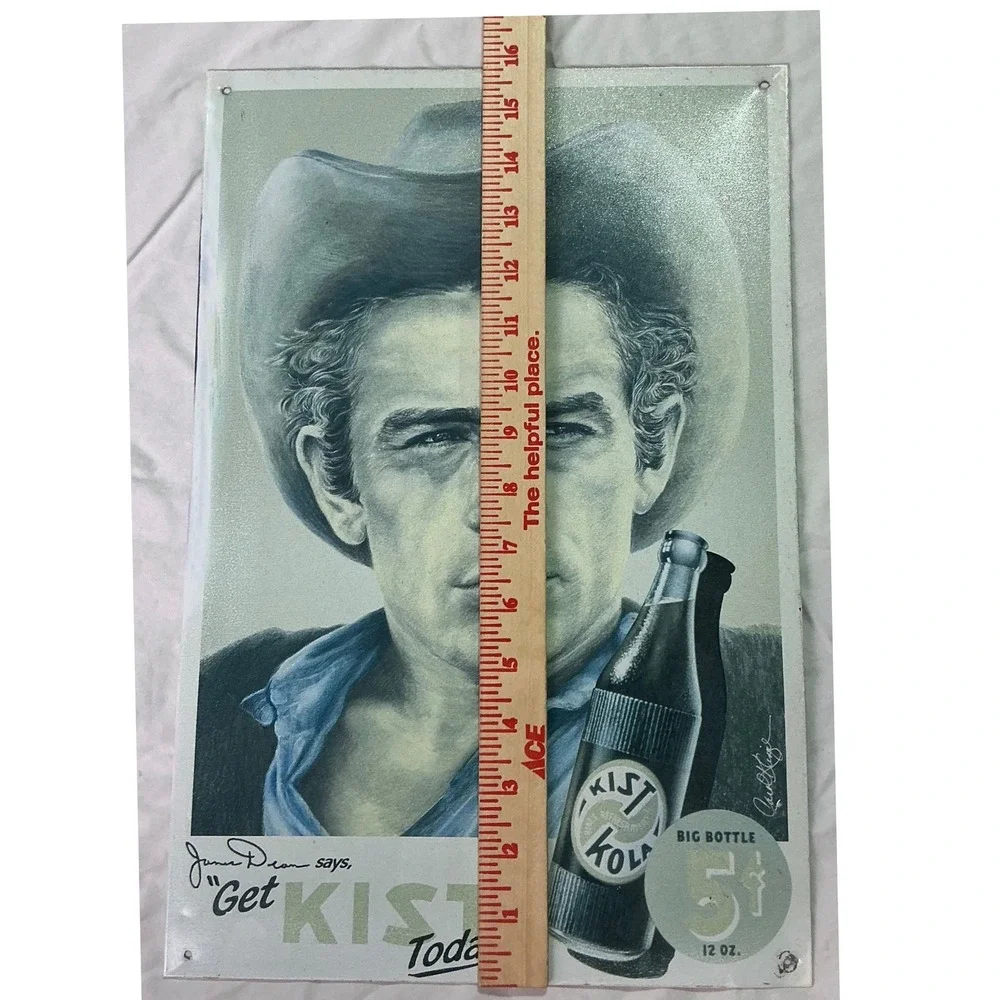 1999 James Dean Kist Cola 5¢ Metal Sign Desperate Enterprises Vintage Style